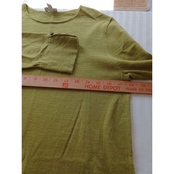 J. Jill merino wool tunic sweater M moss green minimalist classic Lagenlook - Picture 9 of 10